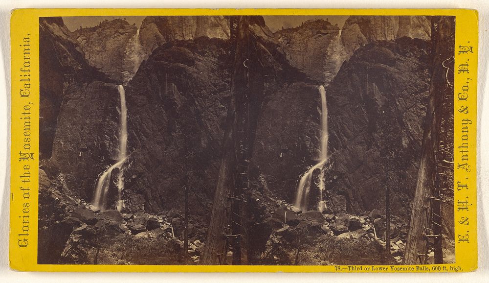Third or Lower Yosemite Falls, 600 ft. high. [Yosemite] by Edward and Henry T Anthony and Co