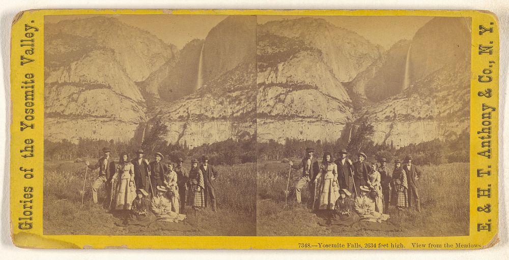 Yosemite Falls, 2634 feet high. View from the Meadows. by Edward and Henry T Anthony and Co