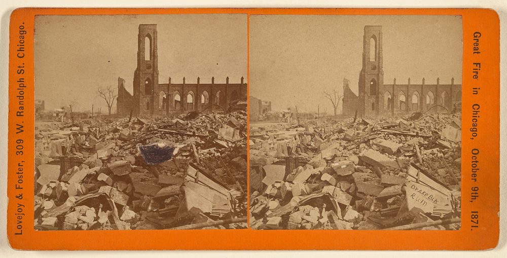 Great Fire in Chicago, October 9th, 1871. [Drake Block ruin] by Lovejoy and Foster