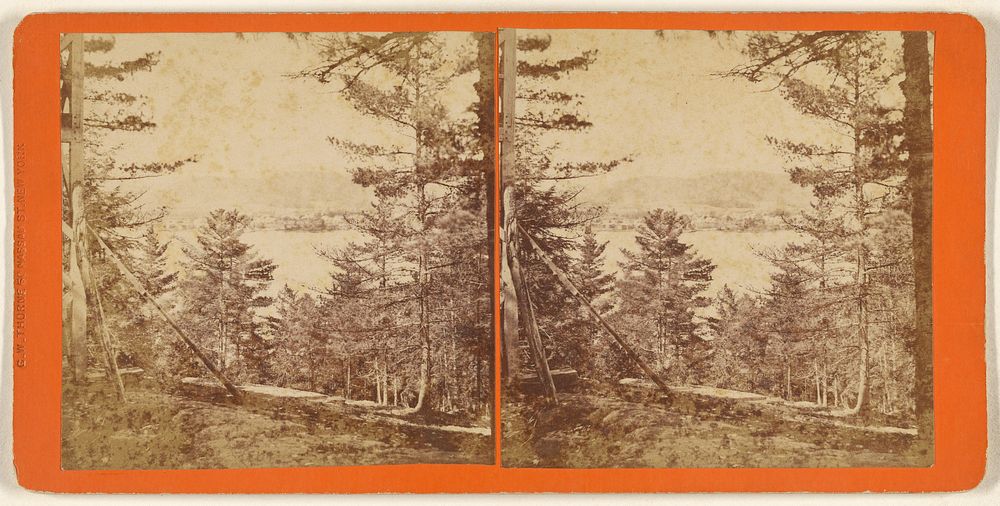 Schroon Village and Lake from Isola Bella. [Upper Hudson and Adirondack Mountains] by Elias Olcott Beaman