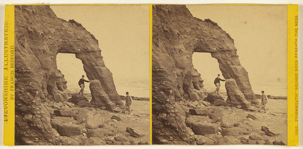 Teignmouth - Arched Rock Beneath the Ness. [Devonshire, England] by Francis Bedford