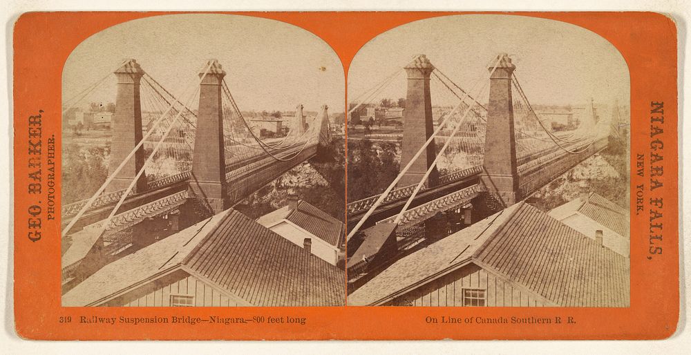 Railway Suspension Bridge - Niagara - 800 feet long[.] On Line of Canada Southern R.R. by George Barker