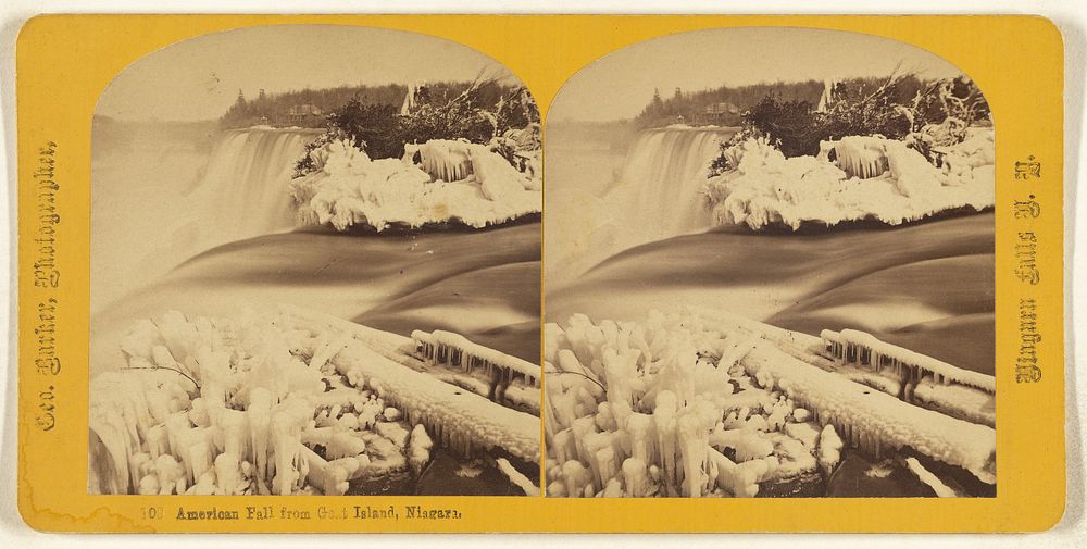 American Fall from Goat Island, Niagara. by George Barker