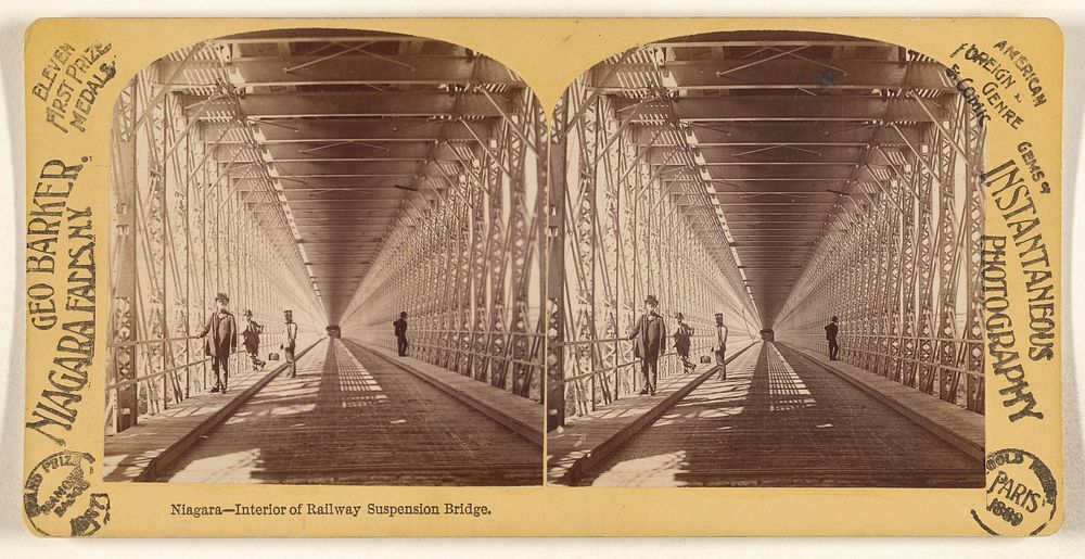Niagara - Interior of Railway Suspension Bridge. by George Barker
