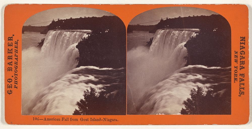 American Fall from Goat Island - Niagara. by George Barker