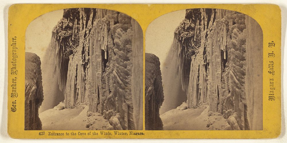 Entrance to the Cave of the Winds, Winter, Niagara. by George Barker