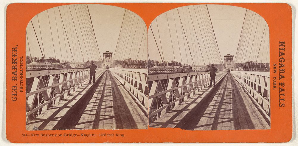 New Suspension Bridge - Niagara - 1268 feet long. by George Barker