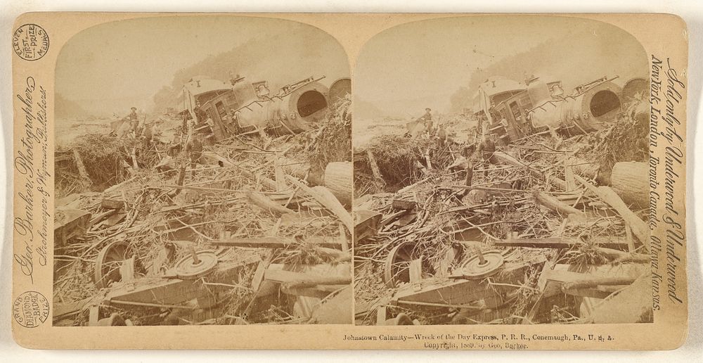 Johnstown Calamity - Wreck of the Day Express, P.R.R., Conemaugh, Pa., U.S.A. by George Barker