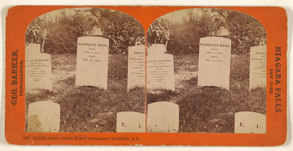[Washington] Irving's Grave - Sleepy Hollow Churchyard - Tarrytown, N.Y. by George Barker