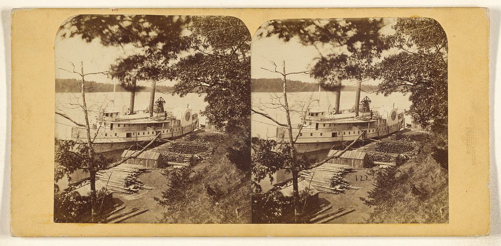 Steamer "York" at Lewiston Landing, Niagara River by Deloss Barnum