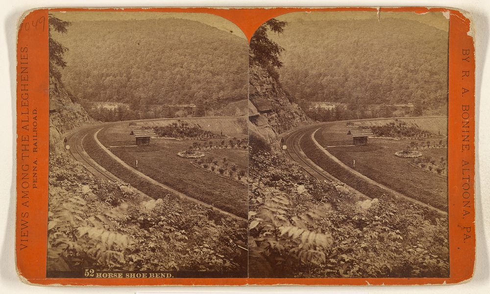 Horse Shoe Bend. [Alleghenies, Pennsylvania Railroad Co.] by Robert Atkinson Bonine