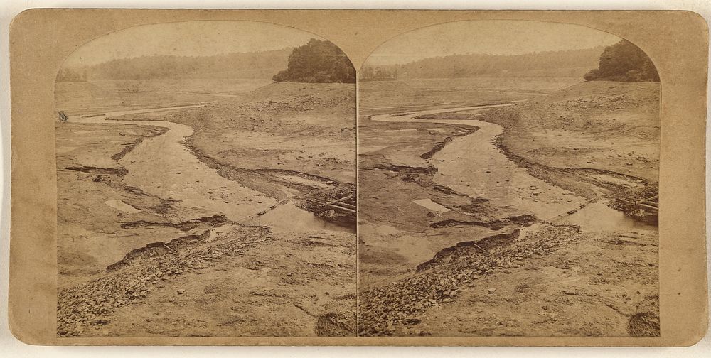 The Great Johnstown Flood, May 31, 1889. From the top of the broken dam - looking into the reservoir. by Robert K Bonine