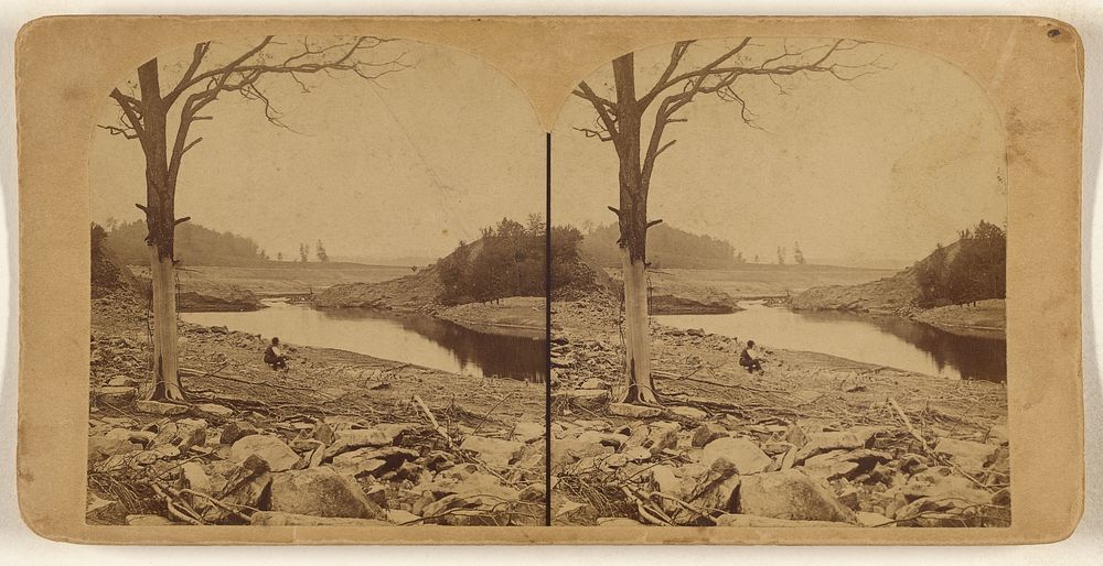 The Great Johnstown Flood, May 31, 1889. Showing the broken dam of the Reservoir above South Fork, from where...flood…