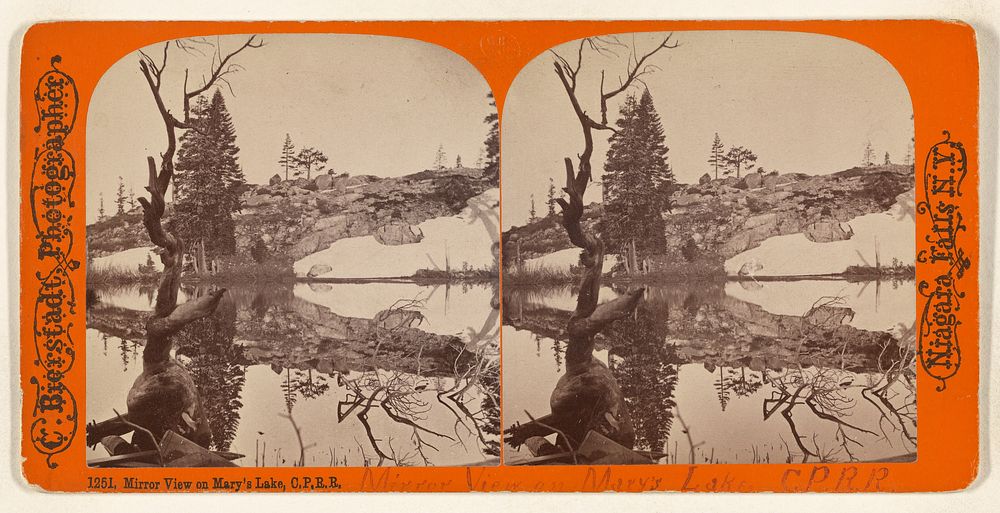 Mirror View on Mary's Lake, C.P.R.R. by Charles Bierstadt