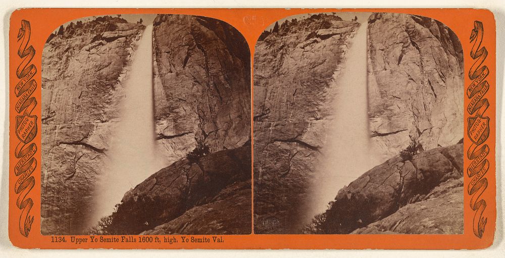 Upper Yo Semite Falls 1600 ft. high Yo Semite Val. by Charles Bierstadt