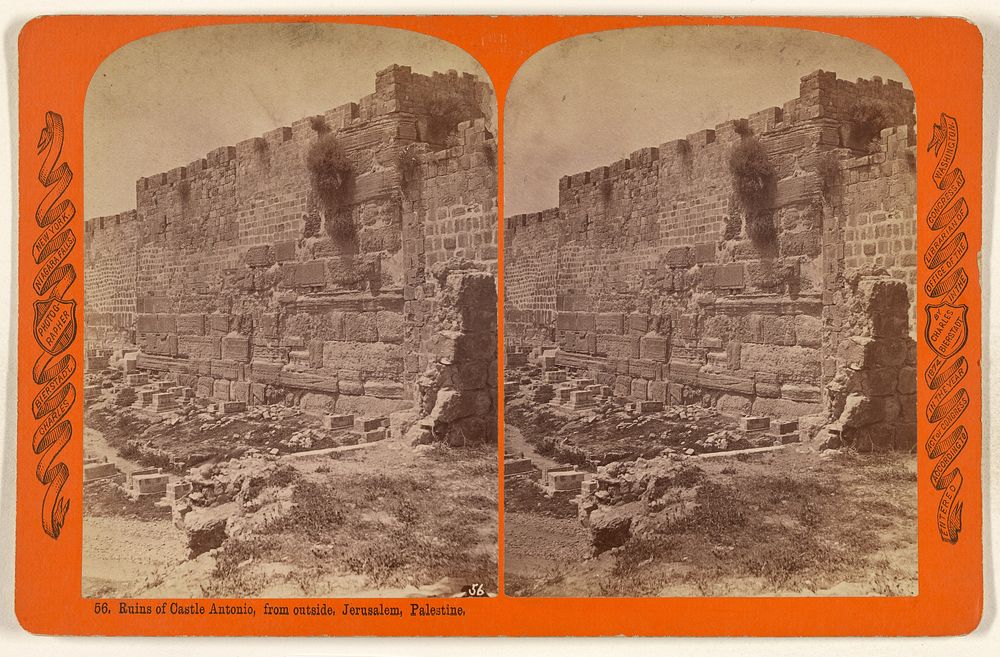 Ruins of Castle Antonio, from outside, Jerusalem, Palestine. by Charles Bierstadt