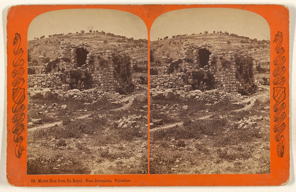 Mount Zion from En Rogel. Near Jerusalem, Palestine. by Charles Bierstadt