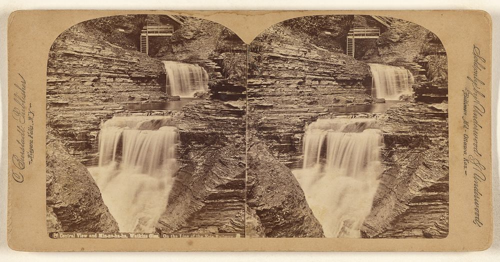 Central View and Min-ne-ha-ha, Watkins Glen. On the Line of the Erie Railway. by Charles Bierstadt