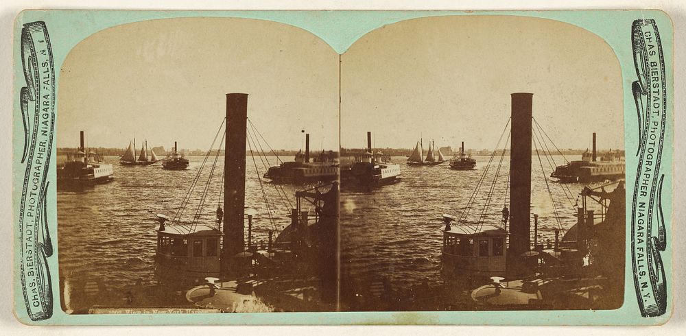 View in New York Harbor. by Charles Bierstadt