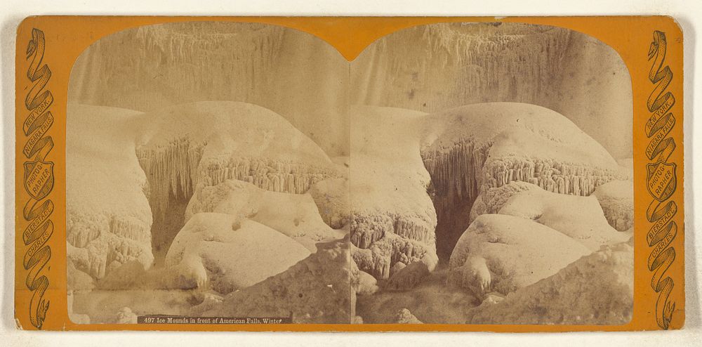 Ice Mounds in front of American Falls, Winter. by Charles Bierstadt