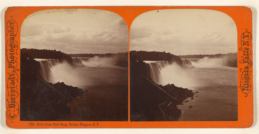 Falls from New Susp. Bridge[,] Niagara N.Y. by Charles Bierstadt