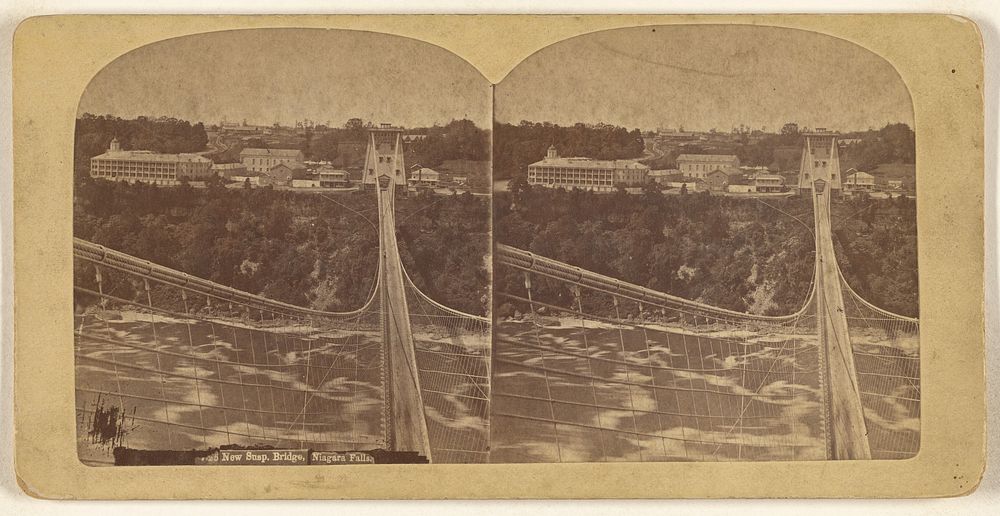 New Susp. Bridge, Niagara Falls. by Charles Bierstadt