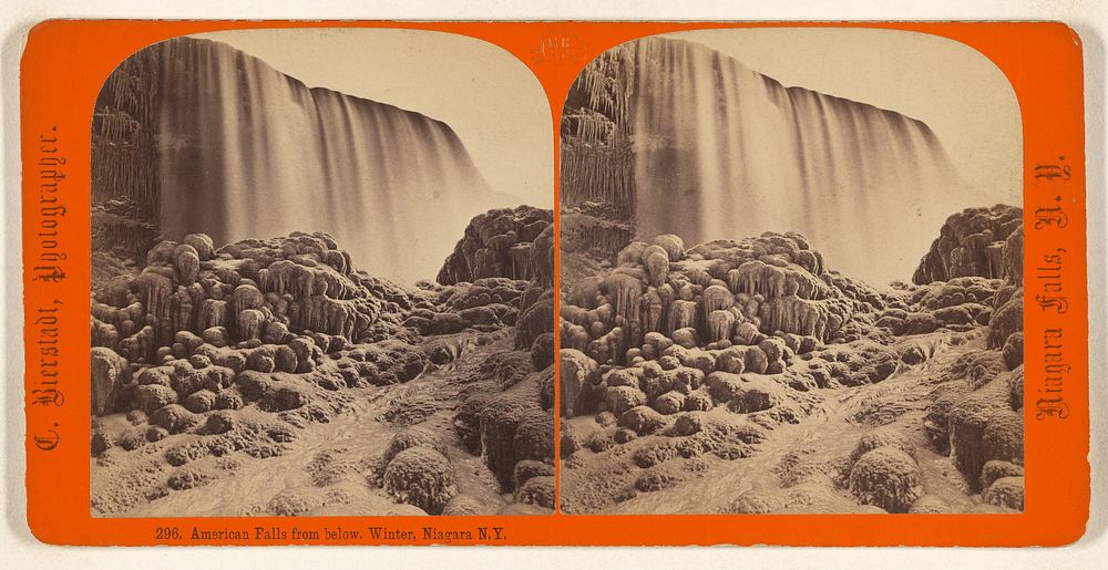 American Falls from below. Winter, Niagara N.Y. by Charles Bierstadt
