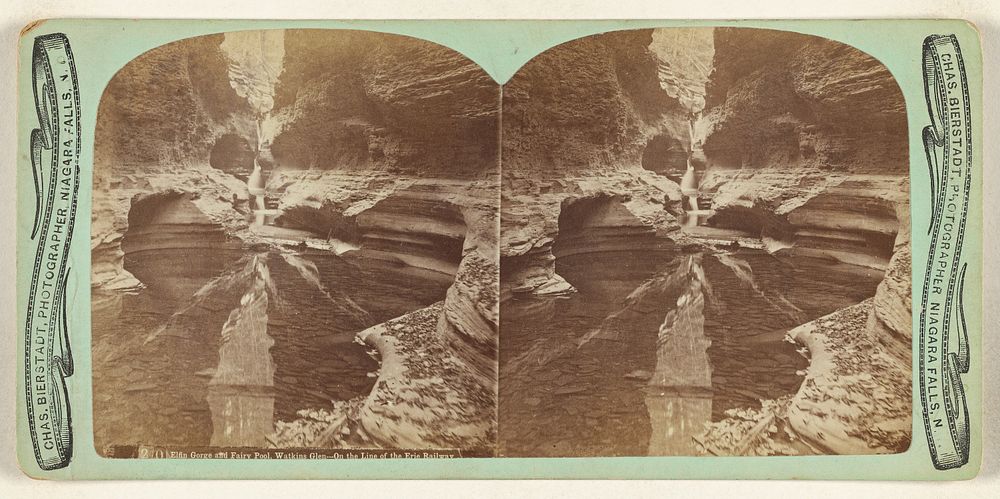 Elfin Gorge and Fairy Pool, Watkins Glen - On the Line of the Erie Railway. by Charles Bierstadt