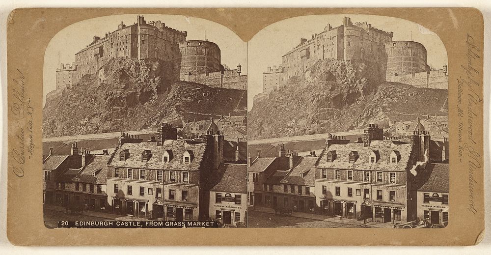 Edinburgh Castle, From Grass Market. by Charles Bierstadt