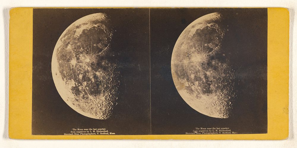 The Moon near the last quarter, from negatives by L.M. Rutherford. by Lewis M Rutherfurd and Edward Bierstadt