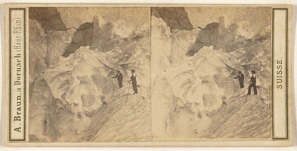 Oberland Bernois. Detail de glace au Glacier superieur de Grindelwald. by Adolphe Braun