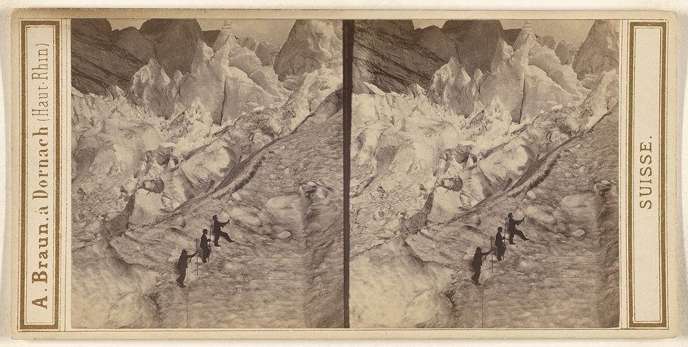 Oberland Bernois. Detail de glace au Glacier superieur de Grindelwald. by Adolphe Braun