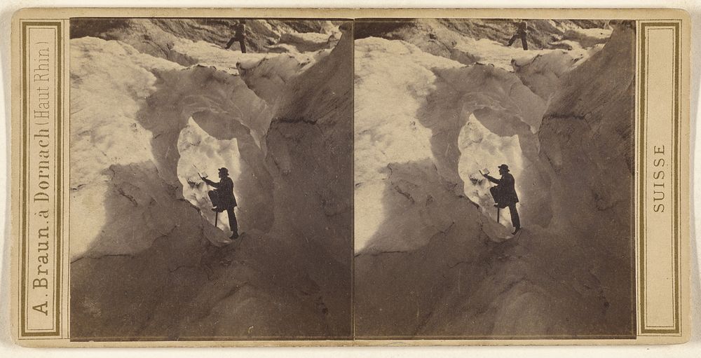 Oberland Bernois. Detail de glace au glacier superieur de Grindelwald. by Adolphe Braun