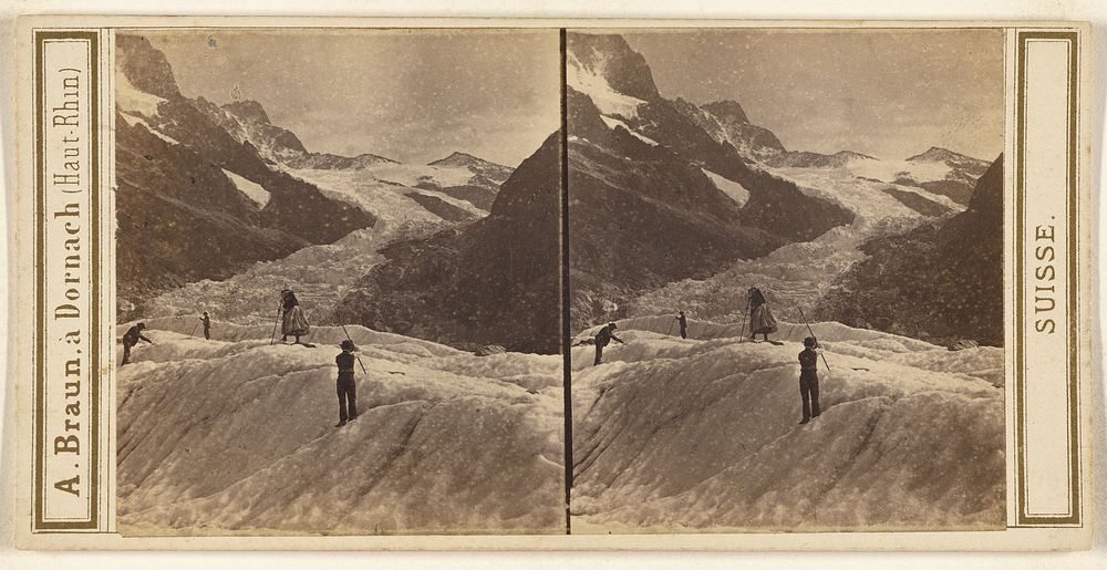 Oberland Bernois. Mer de glace de Grindelwald et passage de la Strahlegg (10379'). by Adolphe Braun