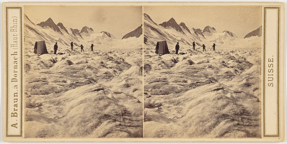 Oberland Bernois. Glacier d'Ober-Aar. by Adolphe Braun