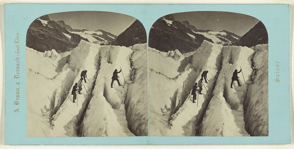 Grindelwald. Glacier superieur de Grindelwald. - Details. by Adolphe Braun