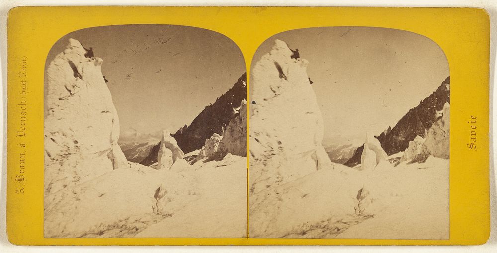 Vallee de Chamounix. Seracs et details de glace sur la route des Grands-Mulets. by Adolphe Braun