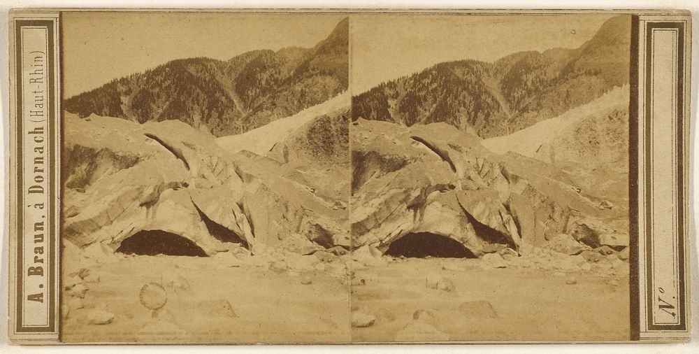 Source de l'Arveiron. Glacier des Bois. by Adolphe Braun