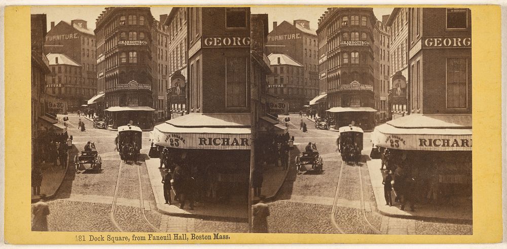 Dock Square, from Fanueil Hall, Boston Mass. by Edward Bierstadt