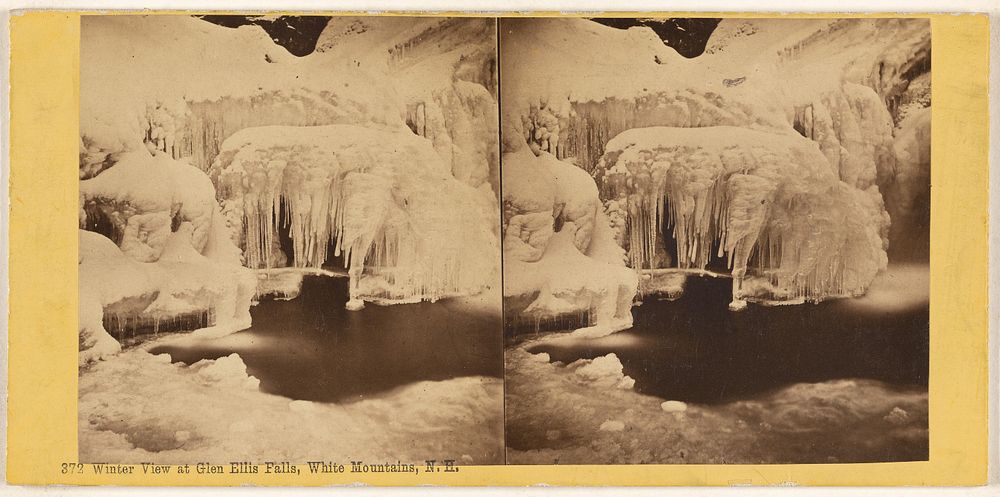 Winter View at Glen Ellis Falls, White Mountains, N.H. by Edward Bierstadt