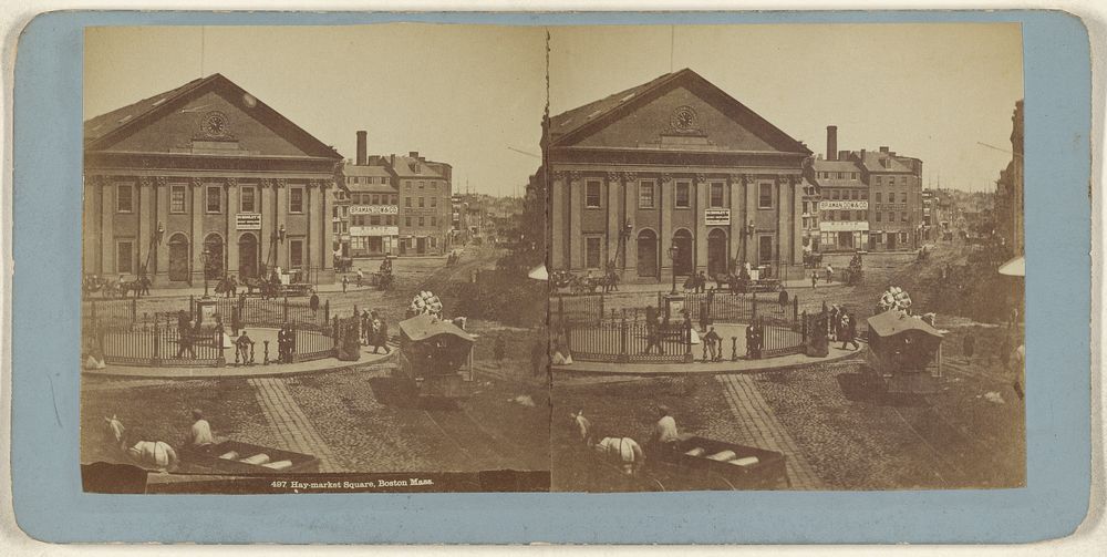 Hay-market Square, Boston, Mass. by Edward Bierstadt
