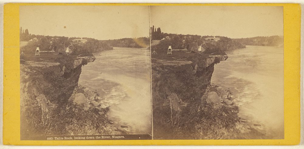 Table Rock, looking down the River, Niagara. by Edward Bierstadt