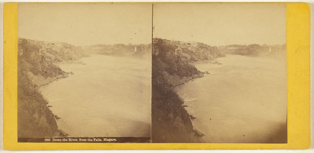 Down the River, from the Falls, Niagara. by Edward Bierstadt