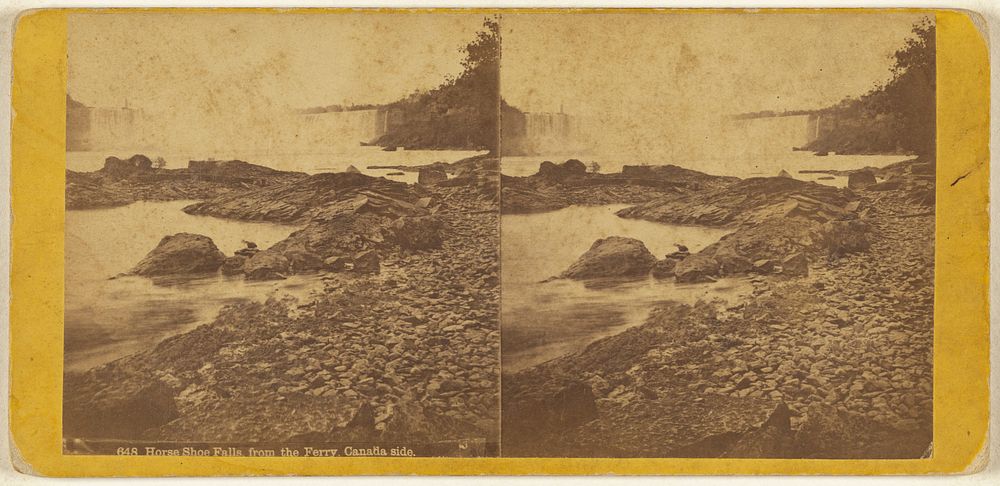 Horse Shoe Falls, from the Ferry, Canada side. by Edward Bierstadt
