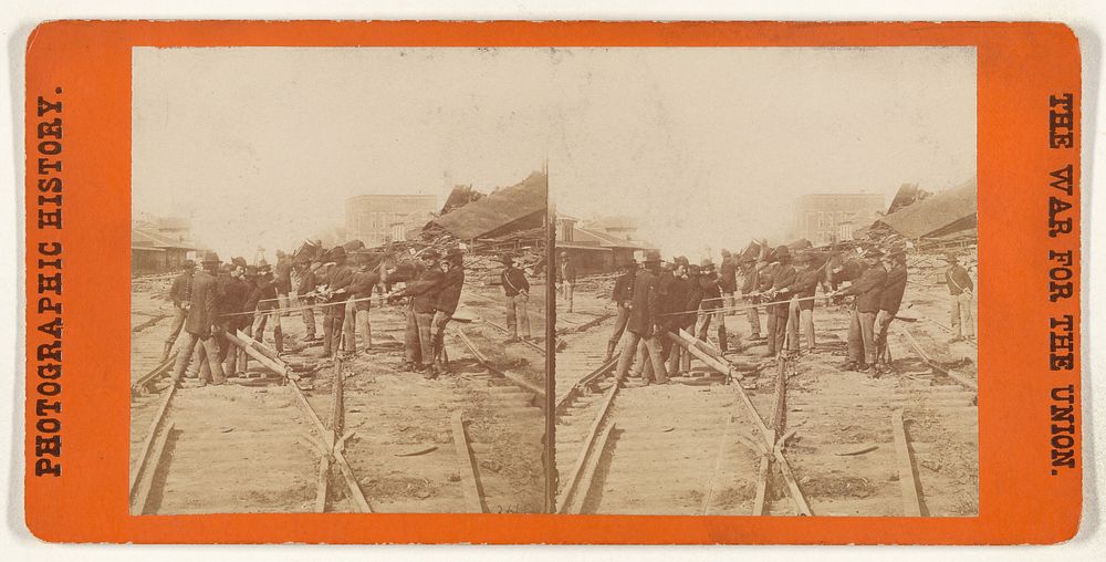 Gen. Sherman's soldiers tearing up the railroad, before leaving Atlanta, Ga. by Mathew B Brady