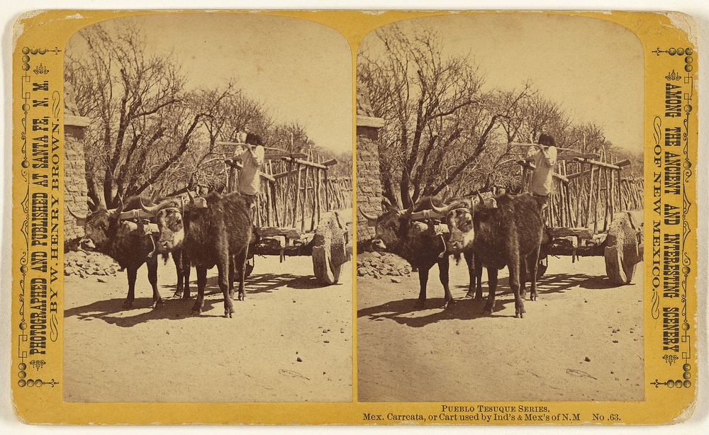 Mex. Carreata, or Cart used by Ind's & Mex's of N.M. [Pueblo Tesuque] by William Henry Brown