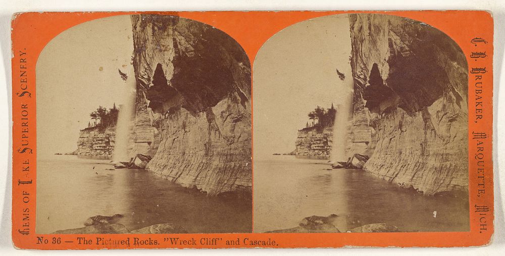 The Pictured Rocks. "Wreck Cliff" and Cascade. by Christian B Brubaker