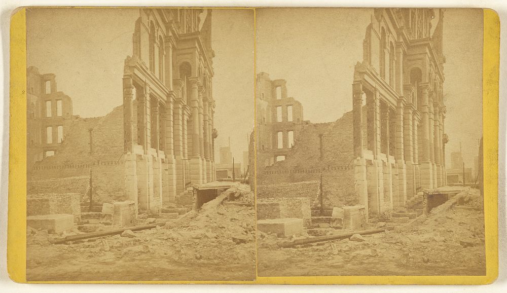 Pacific Hotel, Ruins of the Chicago Fire, 1871 by John Bullock