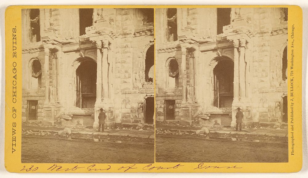 West End of Court House, Ruins of the Chicago Fire, 1871 by John Bullock