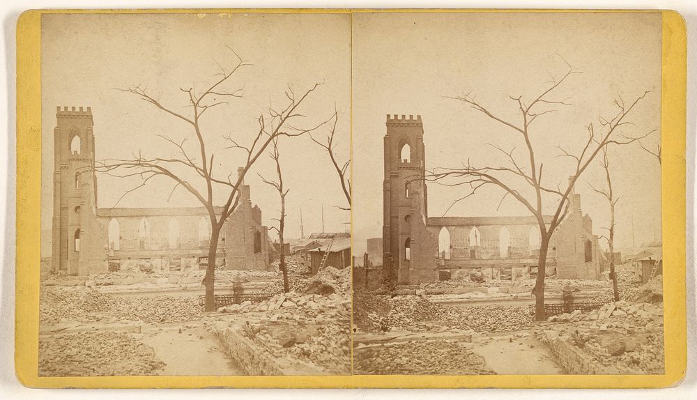 Unidentified building, Ruins of the Chicago Fire, 1871 by John Bullock
